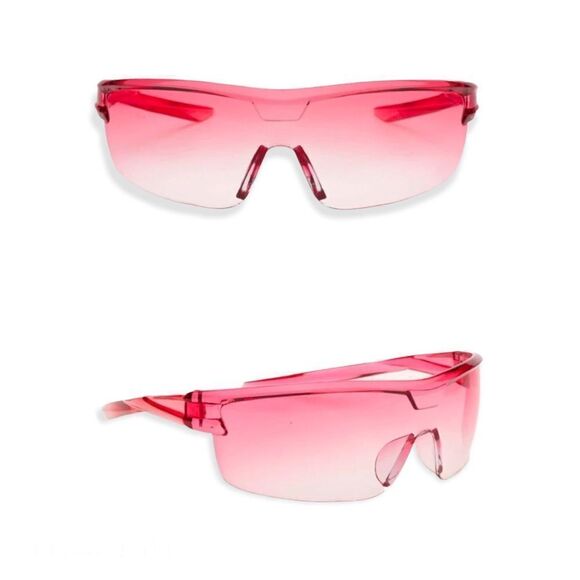 🆕Pink Ombre Tinted Lens Flat Top Rimless Wrap Around Sunglasses - Picture 1 of 4